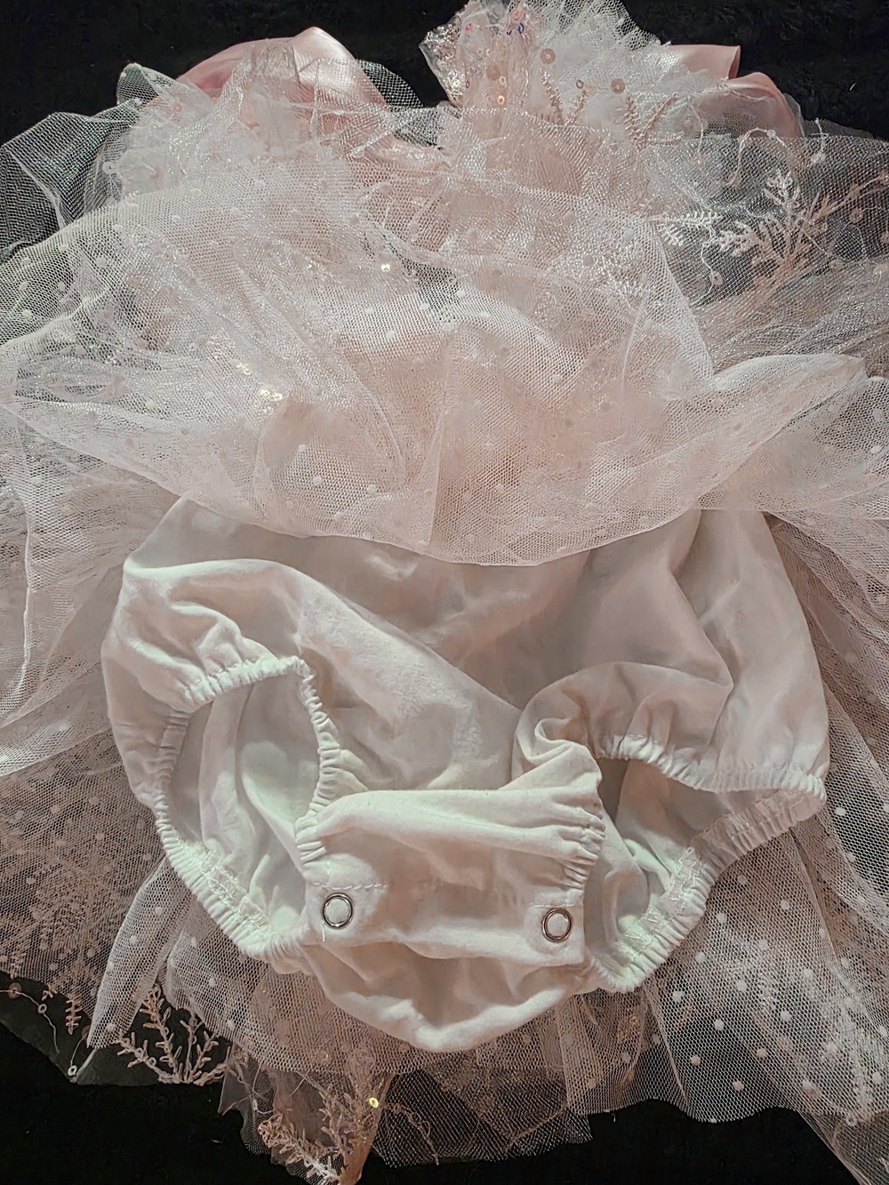 Pink Tulle Ruffle Baby Girl Dress with Bloomers